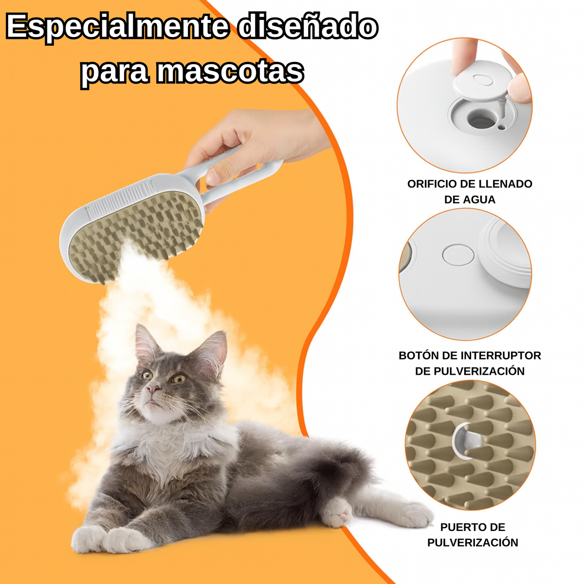 Cepillo de Vapor para Mascotas – Puffidu®